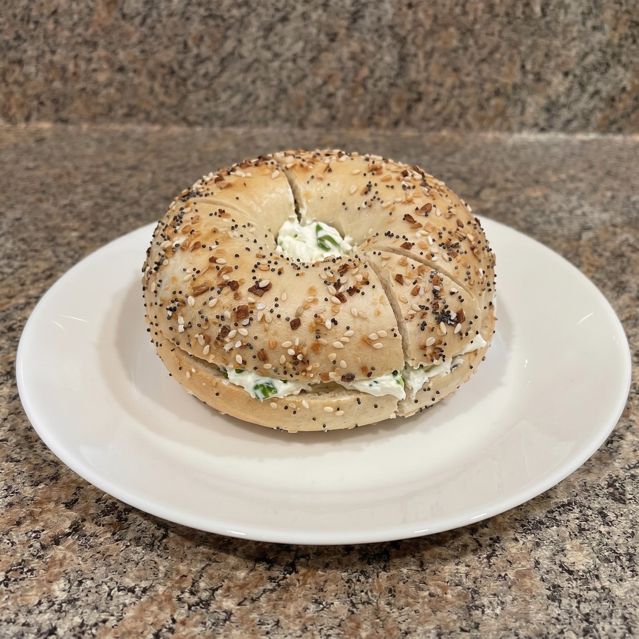 Scallion Cream Cheese Bagel.